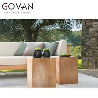 Mesa Auxiliar Rústica para Jardín, Diseño de Raíces de Madera de Teca Natural Sólida, Pequeña, para Patio, Balcón, Jardín