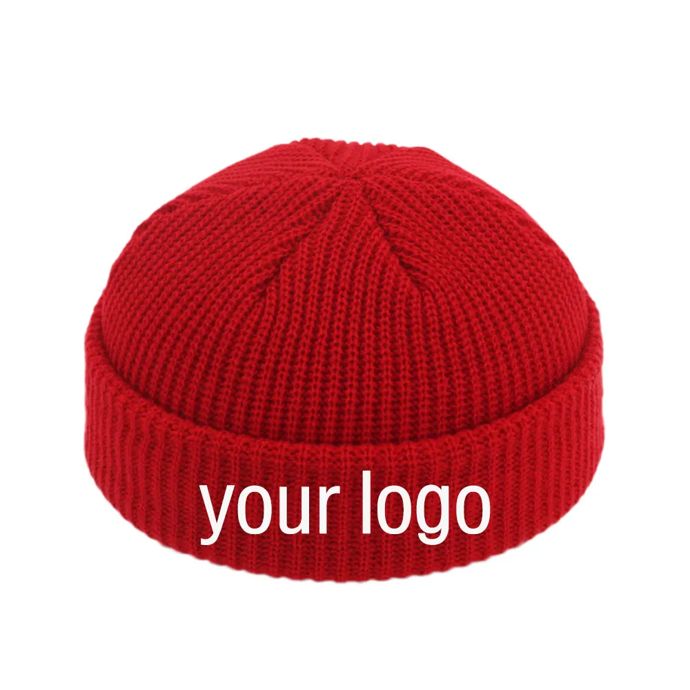 Custom embroidered logo winter warm beanie hats blank mens unisex skull cap custom logo crochet acrylic knitted plain knit cap