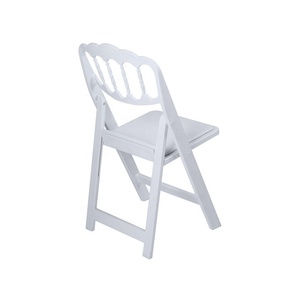 <span class=keywords><strong>Chaise</strong></span> <span class=keywords><strong>pliante</strong></span> en résine blanche rembourrée à dossier <span class=keywords><strong>Napoléon</strong></span> capacité de poids 850lbs pour événements - Product Image 4