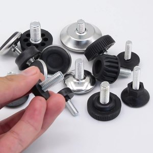 Furniture Hardware Plastic <b>Adjustable</b> Feet Pads Durable Black+White Base <b>Table</b> Chair <b>Legs</b> Modern Simple Design GQK GW2571606 - Product Image 1