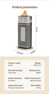 <strong>Heater</strong> Warm air Blower 3D Flame Humidification <strong>Heater</strong> Vertical Shaking Remote Control Speed Heating PTC Electric <strong>Heater</strong> - Product Image 6