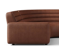 Canapé d'angle en cuir véritable FERLY, style moderne et luxueux, pour salon, ensemble contemporain