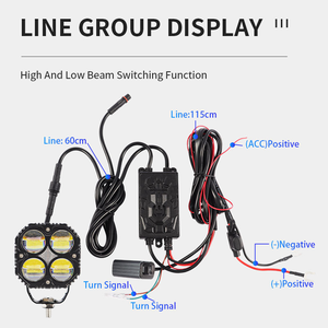 Đèn pha LED xe máy HyperLight 120W 12000LM tích hợp đèn xi nhan màu hổ phách, đèn pha chiếu xa chiếu gần, đèn sương mù - Product Image 4