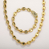 Collier en acier inoxydable 9 mm motif grain de café, incrusté de zircone cubique, style Hip Hop, étanche et anti-décoloration, vente en gros