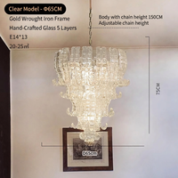 Lampu Gantung Kaca Bulat Modern Gaya Prancis, Lampu Chandelier Mewah untuk Ruang Makan dan Ruang Tamu, Akrilik Cahaya Putih Hangat, Dekorasi Rumah