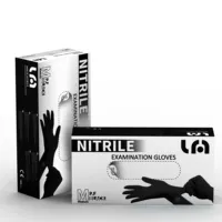 Guanti in nitrile senza polvere di fulmini neri a basso costo/guanti in lattice nero guanti monouso in nitrile nero