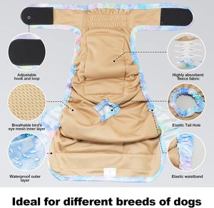Couches lavables réutilisables de qualité supérieure pour chiens de petite taille et chiots – Lot de 3 – Très absorbantes pour l'incontinence et l'apprentissage de la propreté des chiots - Product Image 5