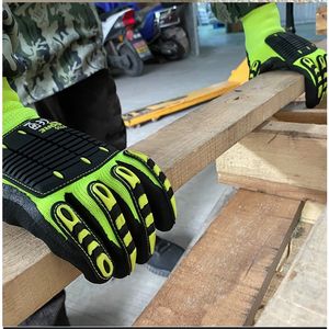 Anti EN388 4X43DP TPR arena nitrilo recubierto resistente a cortes seguridad trabajo mecánico guantes de alto impacto - Product Image 5