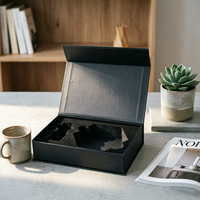 Boîte d'emballage magnétique de luxe personnalisée en carton rigide noir pour parfum, forme sur mesure