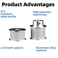 Poulie de distribution haute précision 2GT GT2 16 20 dents en aluminium sur mesure, alésage personnalisé, largeur de courroie pour imprimante 3D FDM