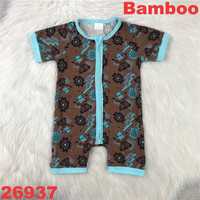 Pyjamas en bambou en gros, barboteuse bébé imprimé camouflage canard sauvage, fermeture éclair bidirectionnelle, pyjamas en bambou doux et respirants, prêts à expédier, personnalisables