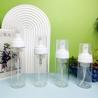 Flacon cosmétique vide en PET transparent de 30 ml, 50 ml, 80 ml, 100 ml avec pompe à mousse pour nettoyant visage et shampoing
