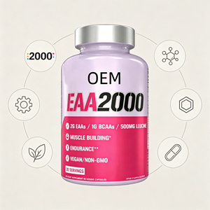 OEM EAA <strong>Complex</strong> Capsules with <strong>BCAAs</strong> and Leucine Vegan Non GMO 30 Servings Dietary Supplement 90 Count - Product Image 2