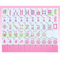 Juego de Mahjong Americano Profesional de Lujo Moderno, Color Rosa, 166 Fichas Estándar con Estuche, Soportes y Empujadores, Kit Completo para Entretenimiento