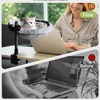 Meubles de luxe pour animaux de compagnie OEM ODM, lit-hamac robuste pour chat avec tapis en peluche doux et lavable, style solide pour chats d'intérieur