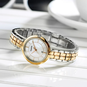 Montre à quartz pour femme <span class=keywords><strong>Tissot</strong></span>, petite et élégante, en acier inoxydable, avec aiguilles lumineuses, cadran or rose de 30 mm, étanche - Product Image 5