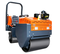 Rouleau compresseur vibrant à tambour unique refroidi par air, moteur diesel, avec moteur Honda et pompe Huade pour la construction routière