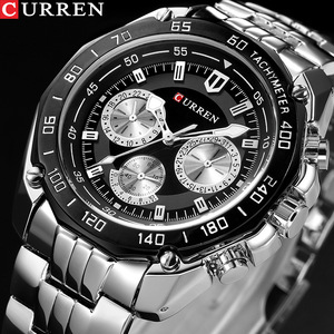 CURREN8077メンズクォーツラグジュアリークロノグラフステンレススチール時計カジュアル耐水性時計Relogio Masculino - Product Image 1