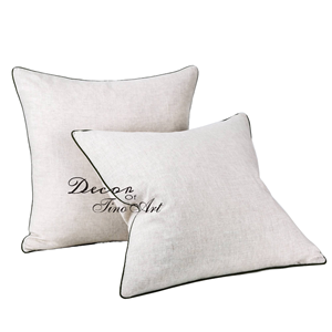 Envío Gratis: Fundas de Almohada Decorativas Cuadradas de Lino Natural de Lujo para Hotel, 26''x26'', Paquete de 2, Color Sólido - Product Image 1