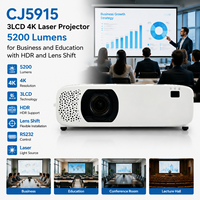 Projecteur laser 4K 3LCD CJ5915 pour entreprises et établissements scolaires, 5200 lumens avec déplacement de l'objectif