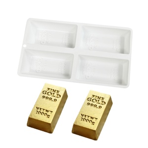 Molde de silicona TangChu para pastel de mousse de lingote de oro del Festival de Primavera, molde de chocolate DIY para lingote de oro, para amasar, China - Product Image 3