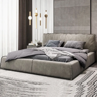 2022 New Nordic moderne Schlafzimmer möbel Haupt schlafzimmer weiches Leder Doppelbett einfaches Stil Schlafzimmer Kingsize-Bett