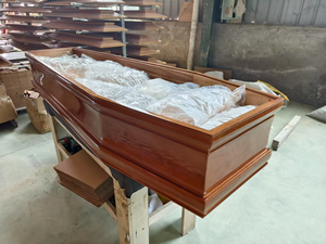 Fatti a mano in stile europeo semplici cofanetti in legno non finito bara ecologica Ataudes De Madera per funerali e sepolture - Product Image 4