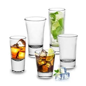 Atacado 2oz licor de arco-íris vidro tequila cordiais lembrança 3oz caneca cor arco-íris vidro de atacado para bar