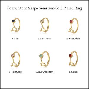 Handmade Round Cut Red Garnet Promise <b>Ring</b> Gold Plated Stackable Fashion Jewelry Gift <b>for</b> <b>Women</b> - Product Image 2