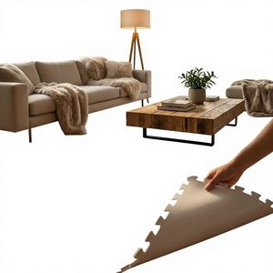 Tapete de Espuma EVA con Patrón de Madera, 60x60cm x 10mm, Encastrable, Suave, Antideslizante, Ecológico, para Sala de Estar, Almacén, Gimnasio - Product Image 1