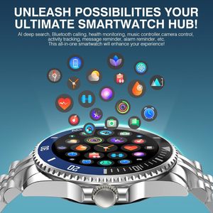 Reloj inteligente AI de moda personalizado de fábrica, pantalla AMOLED de cuerpo de Metal, llamadas Bluetooth, frecuencia cardíaca, oxígeno en <span class=keywords><strong>sangre</strong></span>, soporte ChatGPT - Product Image 6