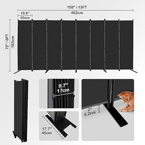 Foldable Screen Black Fabric Partition Room Divider Portable Movable Office Space Divider Commercial Use Opaque Privacy Screen - Product Image 3