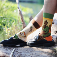 Chaussettes personnalisées pour femmes, motif dessin animé, style vintage, fantaisie, animaux amusants, vente en gros, chaussettes unisexes – Offre Spéciale