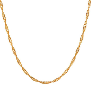 ステンレス鋼女性用メーター,中国ファインジュエリーPvdゴールドウォーターウェーブシンガポールネックレスメーター水波チェーンロール - Product Image 2