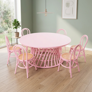 Juego de mesa y silla de ratán rosa al por mayor para niños, juego de mesa y silla para fiestas, cumpleaños... - Product Image 2