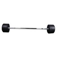 Barre de musculation fixe en caoutchouc pour usage commercial et vente en gros, barre droite et EZ Curl, équipement de fitness pour la maison, barre de musculation à poids fixe