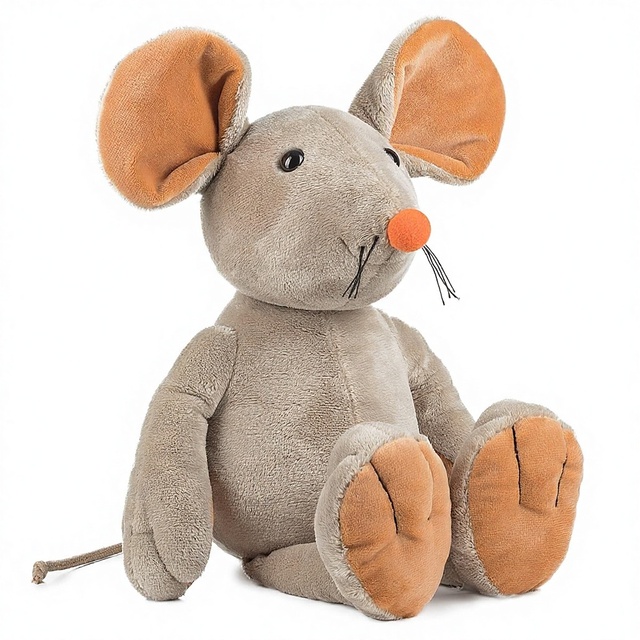 Plush Mouse Eddi-Schaffer 4753 Cuddly Toy-Soft Fluffy Short Plush-Babies & Children 0 Years-Washable Size L 37cm Gray