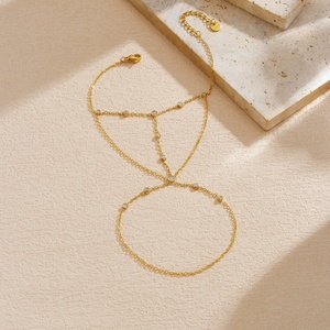 Bracelet pour femme en acier inoxydable serti de plusieurs diamants et de zircons, chaînes de doigts pour cadeau - Product Image 4