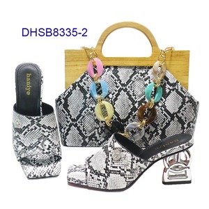 Zapatos africanos de tacón alto de alta calidad para mujer, bolso de mano de madera a juego para fiesta, novedad - Product Image 5