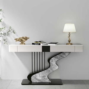 Mesa <span class=keywords><strong>Consola</strong></span> Moderna de Lujo con Tablero de Roca para Entrada, Sala de Estar, Dormitorio, Plataforma de Exhibición Simple para el Pasillo de Entrada - Product Image 6