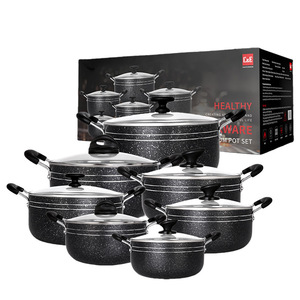 Lot de 14 ustensiles de cuisine en aluminium antiadhésifs : poêle, marmite, casserole à lait – Ensemble complet pour la cuisine en gros - Product Image 1