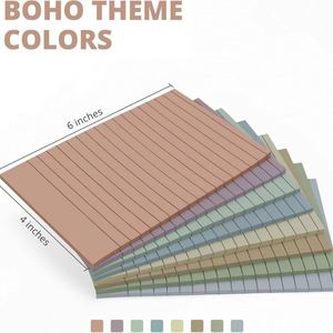 Vintage Style Multicolor Lined Sticky Notes (4x6 Inches) 45 Sheets Per Color Decorative Self-adhesive <b>Memo</b> <b>Pads</b> - Product Image 2