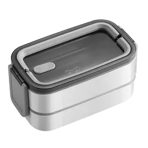 Hot selling reusable two-layer stainless steel lunch box food container 304 stainless steel lunch box for children