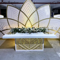 Table à manger en acrylique, décoration de mariage, rectangulaire, or, pvc, blanc, table, utilisé pour fête, livraison gratuite