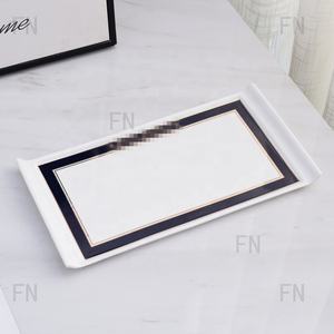 La vaisselle en céramique bleue et blanche la plus vendue, livrée avec des boîtes cadeaux et des bols à logo Bugari - Product Image 5