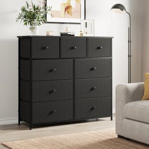 <span class=keywords><strong>Commode</strong></span> en tissu de haute qualité avec table en <span class=keywords><strong>bois</strong></span> coffre moderne <span class=keywords><strong>noir</strong></span> 9 tiroirs pour vêtements salon <span class=keywords><strong>et</strong></span> chambre - Product Image 2
