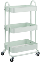 Chariot à roulettes à 3 niveaux avec poignée, chariot utilitaire mobile en métal pour salle de bain et cuisine, rangement d'outils, design moderne