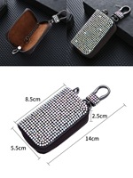 Hoge Kwaliteit Creatieve Auto Accessoires Sleutels Houder Auto Full Diamond Tas Sleutelhanger Voor Vrouwen Lederen Decoratie Beschermhoes