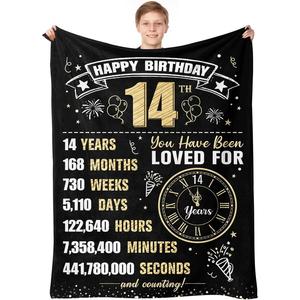 <b>Black</b> Glitter Birthday Purple Crown Flannel Blanket <b>Throw</b> Blanket Nap Blanket Breathable Skin Friendly <b>for</b> Home Office Nap - Product Image 5