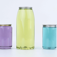 Vente chaude Bouteille en plastique PET transparente vide Pot de stockage alimentaire Personnalisable Soda Bière 550ml Boîtes en plastique Couvercle en aluminium